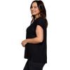 imageRBX Active Womens Fashion Plus Size Relaxed Fit Breathable Running Workout Short Sleeve Yoga TShirt TopFrench Terry Black