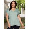 imageRBX Active Womens Fashion Plus Size Relaxed Fit Breathable Running Workout Short Sleeve Yoga TShirt TopFrench Terry Sea Glass