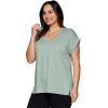 imageRBX Active Womens Fashion Plus Size Relaxed Fit Breathable Running Workout Short Sleeve Yoga TShirt TopFrench Terry Sea Glass