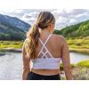 imageRBX Active Womens Fashion Strappy Seamless Low Impact Workout Sports BraCriss Cross Coral