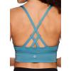 imageRBX Active Womens Fashion Strappy Seamless Low Impact Workout Sports BraCriss Cross Teal