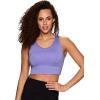 imageRBX Active Womens Fashion Strappy Seamless Low Impact Workout Sports BraCutout Purple