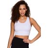 imageRBX Active Womens Fashion Strappy Seamless Low Impact Workout Sports BraCutout White