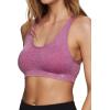imageRBX Active Womens Fashion Strappy Seamless Low Impact Workout Sports BraStonewash Magenta