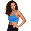 imageRBX Active Womens Fashion Strappy Seamless Low Impact Workout Sports BraTextured Washed Aqua