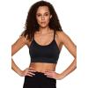 imageRBX Active Womens Fashion Strappy Seamless Low Impact Workout Sports BraTextured Washed Black
