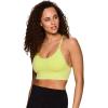 imageRBX Active Womens Fashion Strappy Seamless Low Impact Workout Sports BraTextured Yellow Lime