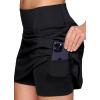 imageRBX Active Womens Fashion Stretch Knit Flat Front GolfTennis Athletic Skort with Attached Bike Short and PocketsBlack