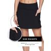 imageRBX Active Womens Fashion Stretch Knit Flat Front GolfTennis Athletic Skort with Attached Bike Short and PocketsBlack