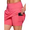 imageRBX Active Womens Fashion Stretch Knit Flat Front GolfTennis Athletic Skort with Attached Bike Short and PocketsPop Pink