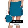 imageRBX Active Womens Fashion Stretch Knit Flat Front GolfTennis Athletic Skort with Attached Bike Short and PocketsTeal