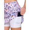 imageRBX Active Womens Fashion Stretch Knit Flat Front GolfTennis Athletic Skort with Attached Bike Short and PocketsWatercolor Meadow Multi