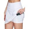 imageRBX Active Womens Fashion Stretch Knit Flat Front GolfTennis Athletic Skort with Attached Bike Short and PocketsWhite