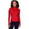 imageRBX Active Womens Lightweight Mock Neck Fleece Lined Zip Up Pullover Athletic Running ShirtRed