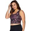 imageRBX Active Womens Plus Size Crop Tank Top With Shelf Bra Low Impact Sports Bra