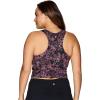imageRBX Active Womens Plus Size Crop Tank Top With Shelf Bra Low Impact Sports Bra