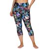 imageRBX Active Womens Plus Size Fashion Athletic High Waist Running Yoga Squat Proof Capri Leggings with PocketsGarden Joy Multi