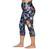 imageRBX Active Womens Plus Size Fashion Athletic High Waist Running Yoga Squat Proof Capri Leggings with PocketsGarden Joy Multi