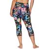 imageRBX Active Womens Plus Size Fashion Athletic High Waist Running Yoga Squat Proof Capri Leggings with PocketsGarden Joy Multi