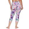 imageRBX Active Womens Plus Size Fashion Athletic High Waist Running Yoga Squat Proof Capri Leggings with PocketsWatercolor Floral Multi