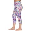 imageRBX Active Womens Plus Size Fashion Athletic High Waist Running Yoga Squat Proof Capri Leggings with PocketsWatercolor Floral Multi