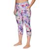 imageRBX Active Womens Plus Size Fashion Athletic High Waist Running Yoga Squat Proof Capri Leggings with PocketsWatercolor Floral Multi
