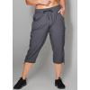 imageRBX Active Womens Plus Size Fashion Lightweight Woven Body Skimming Drawstring Cargo Capri PantDark Grey