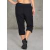 imageRBX Active Womens Plus Size Fashion Lightweight Woven Body Skimming Drawstring Cargo Capri PantJet Black