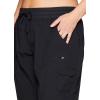 imageRBX Active Womens Plus Size Fashion Lightweight Woven Body Skimming Drawstring Cargo Capri PantJet Black