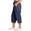 imageRBX Active Womens Plus Size Fashion Lightweight Woven Body Skimming Drawstring Cargo Capri PantSmoke Blue