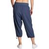 imageRBX Active Womens Plus Size Fashion Lightweight Woven Body Skimming Drawstring Cargo Capri PantSmoke Blue