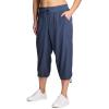imageRBX Active Womens Plus Size Fashion Lightweight Woven Body Skimming Drawstring Cargo Capri PantSmoke Blue