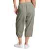 imageRBX Active Womens Plus Size Fashion Lightweight Woven Body Skimming Drawstring Cargo Capri PantSmoke Sage