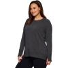imageRBX Active Womens Plus Size Long Sleeve Relaxed Lightweight Pullover Sweatshirt TunicSolid Charcoal