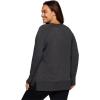 imageRBX Active Womens Plus Size Long Sleeve Relaxed Lightweight Pullover Sweatshirt TunicSolid Charcoal