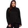 imageRBX Active Womens Plus Size Mock Neck Long Sleeve Fleece Pullover SweatshirtF20 Black