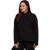 imageRBX Active Womens Plus Size Mock Neck Long Sleeve Fleece Pullover SweatshirtF20 Black