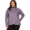 imageRBX Active Womens Plus Size Mock Neck Long Sleeve Fleece Pullover SweatshirtGrape