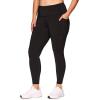 imageRBX Active Womens Plus Size Stretch AnkleFull Length Workout Running Gym Yoga LeggingsSolid Jet Black
