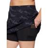 imageRBX Active Womens Plus Size Stretch Woven Athletic Skort with Attached Bike Short and PocketsBlack Camo