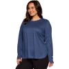 imageRBX Active Womens Plus Size Workout Top with Thumbholes Buttery Soft Lightweight Long Sleeve Tunic Yoga Top for WomenBlue Shadow Heather