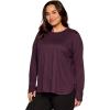 imageRBX Active Womens Plus Size Workout Top with Thumbholes Buttery Soft Lightweight Long Sleeve Tunic Yoga Top for WomenDeep Plum Heather