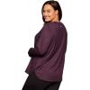 imageRBX Active Womens Plus Size Workout Top with Thumbholes Buttery Soft Lightweight Long Sleeve Tunic Yoga Top for WomenDeep Plum Heather