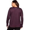 imageRBX Active Womens Plus Size Workout Top with Thumbholes Buttery Soft Lightweight Long Sleeve Tunic Yoga Top for WomenDeep Plum Heather
