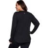 imageRBX Active Womens Plus Size Workout Top with Thumbholes Buttery Soft Lightweight Long Sleeve Tunic Yoga Top for WomenF22 Blackgrey Heather