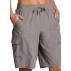 imageRBX Active Womens Relaxed Fit Breathable Ventilated Stretch Woven Athletic Walking Short with PocketsDriftwood 11inch