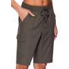imageRBX Active Womens Relaxed Fit Breathable Ventilated Stretch Woven Athletic Walking Short with PocketsOlive 11inch