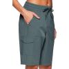 imageRBX Active Womens Relaxed Fit Breathable Ventilated Stretch Woven Athletic Walking Short with PocketsSea Green 11inch