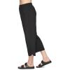 imageRBX Active Womens Relaxed Fit Lightweight Quick Drying Stretch Woven Pants with PocketsCapri Black