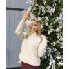 imageRBX Active Womens Ultra Soft Quilted Cowl Neck Pullover SweatshirtCable Oatmeal